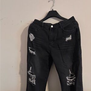 Distressed Black Jeans